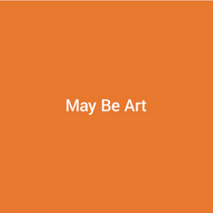 An Instagram post, viewed on a smartphone. White text in a system font centred on a An Instagram post, viewed on a smartphone. White text in a system font centred on a square the colour of cartoon sunshine. The text reads, “May Be Art.” This is the alt text autogenerated by Instagram in November 2021 for Henri Matisse’s collage, “The Snail.”